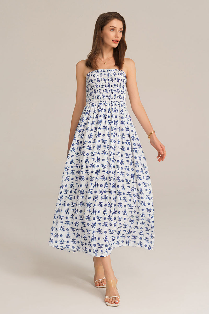 Strapless Midi A-Line Dress