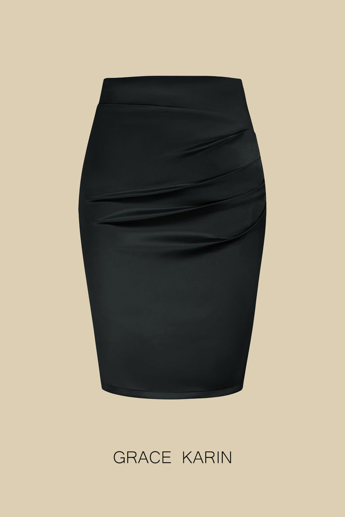 GK Women Ruched Party Skirt High Waist Above Knee Hips-Wrapped SkirtPlease check the measurements below and choose the right size. Size(cm) US UK DE Recommended Body size Garment Waist Hips Length S 4~6 8~10 32~34 66~68.5 93~95.5 55 M 8~10 12~14 36~38 71~