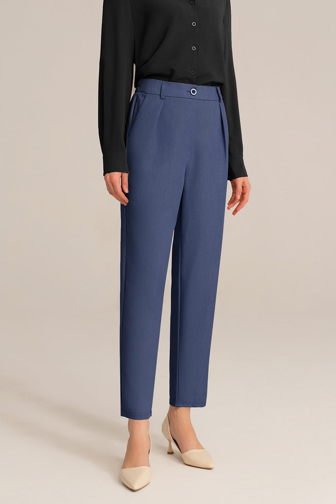 GRACE KARIN Women's Pants Slim Fit Elastic Belt Office Cropped Paper Bag  Pants with Pockets 2pcs Black+Blue Gray S : : Clothing, Shoes &  Accessories
