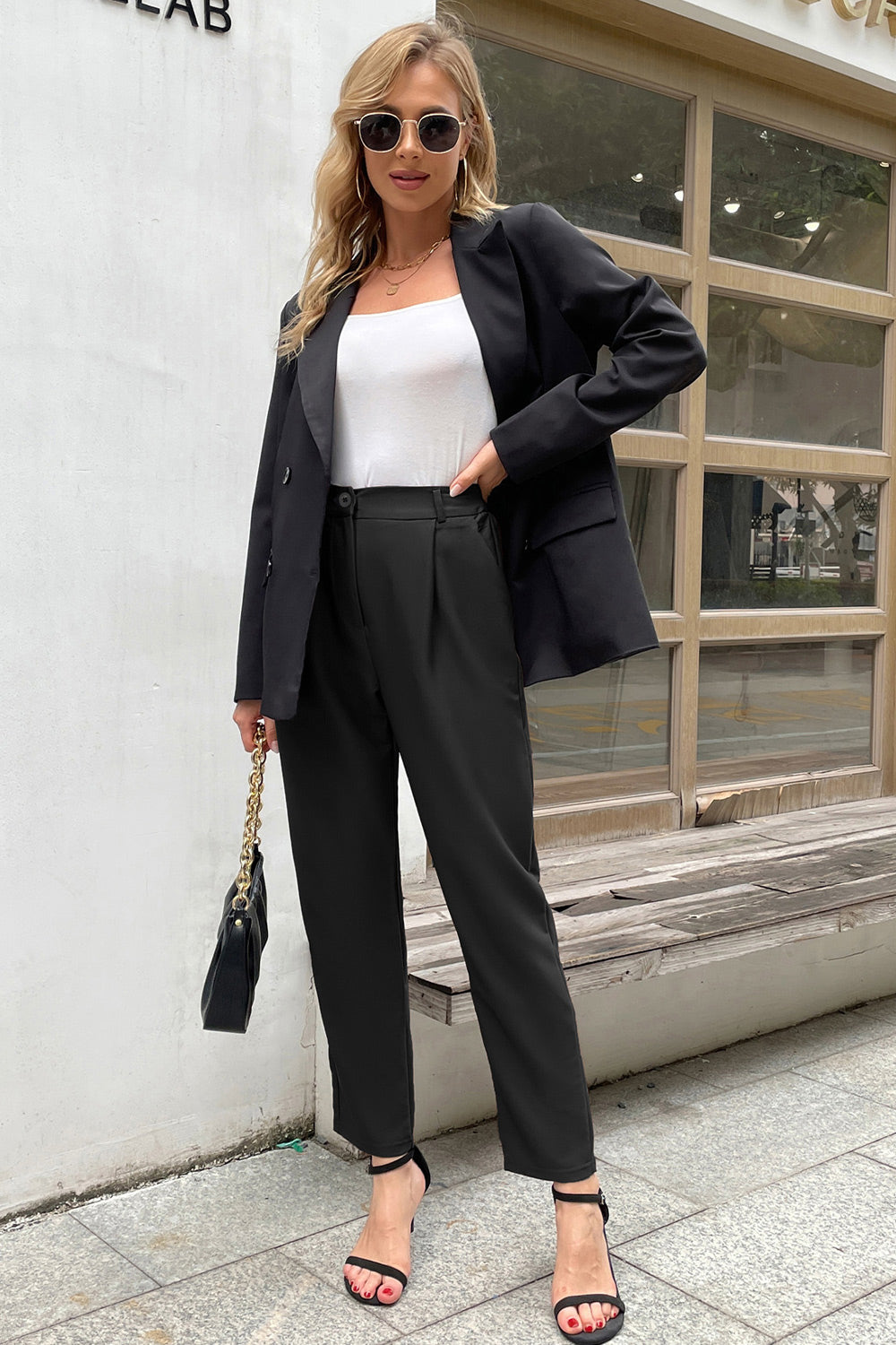 Tie Waist Pants Women Miqiqism Women Solid Pants Casual Work