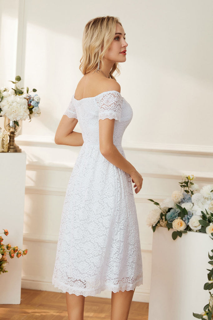 【$19.99 Flash Sale!】GRACE KARIN Women Lace Party Dress Strapless Short Sleeve Elastic Waist A-Line DressPlease check the measurements below and choose the right one. Size US UK DE Unit Fit Bust Fit Waist Length S 4~6 8~10 34~36 cm 86.5~89 66~68.5 100.0 in