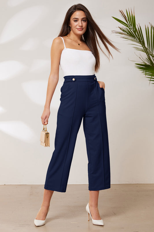 GK Women Straight Leg Pants OL Elastic High Waist Cropped Pants CaprisPlease check the measurements below and choose the right Size. Size US UK DE Unit Recommended Body size Garment Waist Hips Outseam Length Inseam Length S 4~6 8~10 32~34 cm 66~68.5 93~95