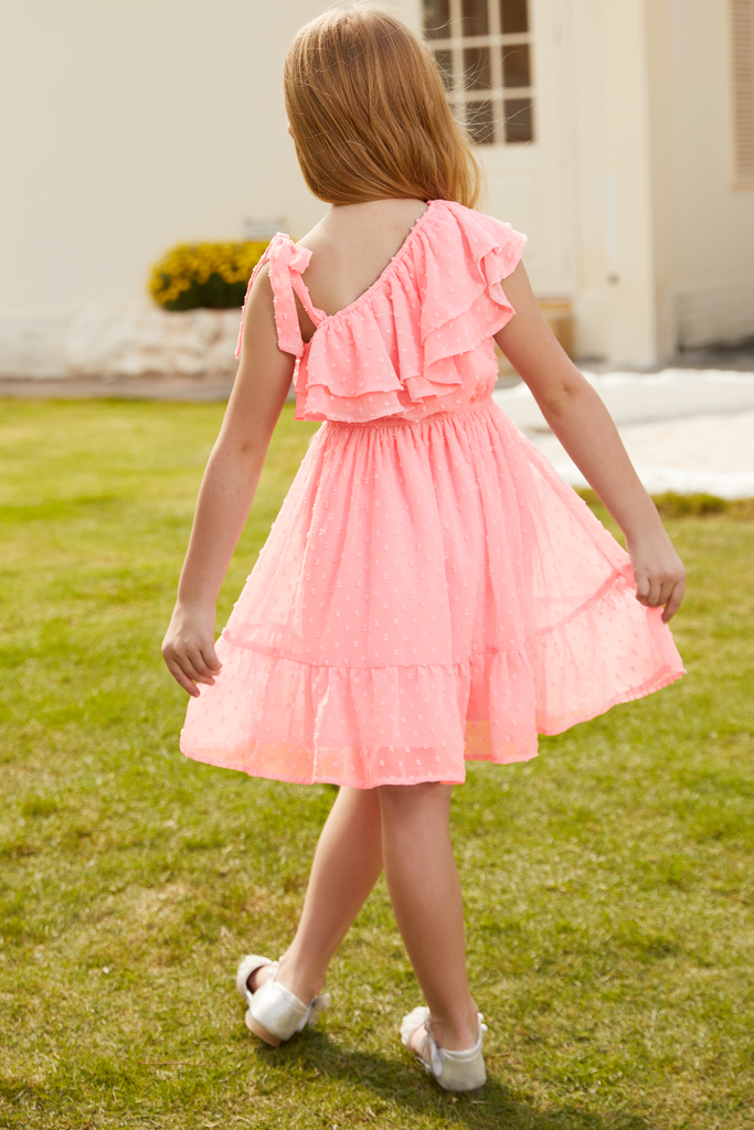 GRACE KARIN Swiss Dots Asymmetric Shoulder A-Line DressWarm Tips:measurements such as height are a better guide than age in choosing the correct size. Tag Size US Size Fit Age Fit Height Garment Data Chest Length cm inch cm inch cm inch 6Y 6/6X 5~6 Years