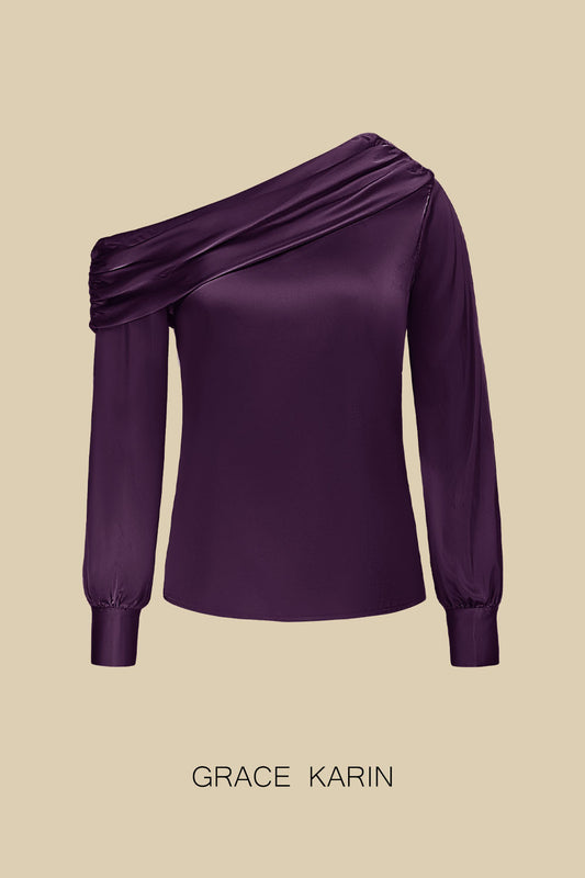 GK Women Off Shoulder Tops Comfy Casual Long Sleeve Oblique Neck Pullover TopsPlease check the measurements below and choose the right size. Size(cm) US UK DE Recommended Body size Garment Measurement Bust Waist Length Sleeve Length S 4~6 8~10 34~36 85~90