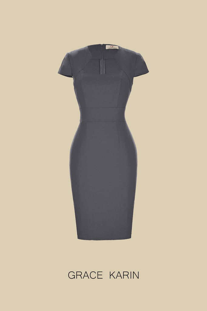 Grace Karin Vintage Cap Sleeve Bodycon DressGK Retro Vintage Cap Sleeve High Stretchy Hips-Wrapped Bodycon Pencil Dress Tips:Dresses are prepacked in manufacturer’s packing and will require a light steam iron to remove creases. Size US UK DE Unit Fit Bust