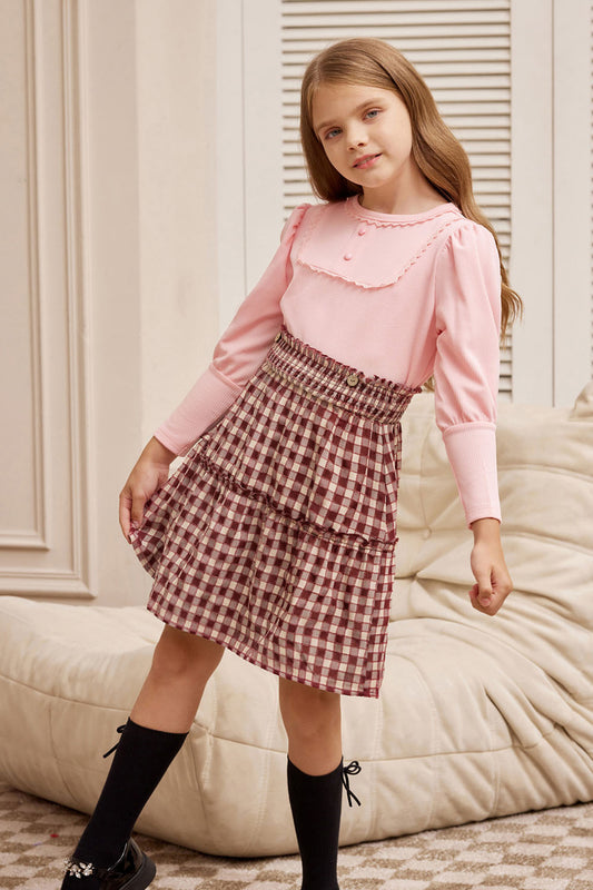 【$19.99 Flash Sale!】Grace Karin Kids Smocked Waist Suspender Skirt Little Girls Plaided Tiered A-Line SkirtWarm Tips:measurements such as height are a better guide than age in choosing the correct size. TagSize USSize Fit Age Fit Height Garment Data Waist