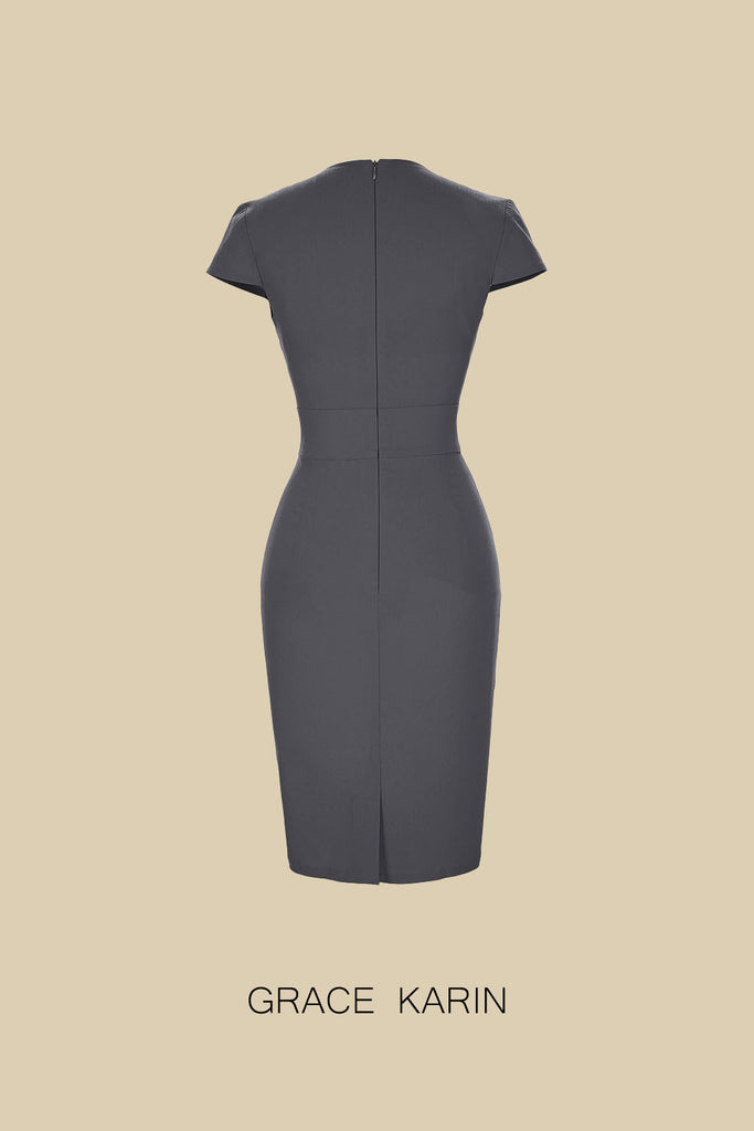 Grace Karin Vintage Cap Sleeve Bodycon DressGK Retro Vintage Cap Sleeve High Stretchy Hips-Wrapped Bodycon Pencil Dress Tips:Dresses are prepacked in manufacturer’s packing and will require a light steam iron to remove creases. Size US UK DE Unit Fit Bust