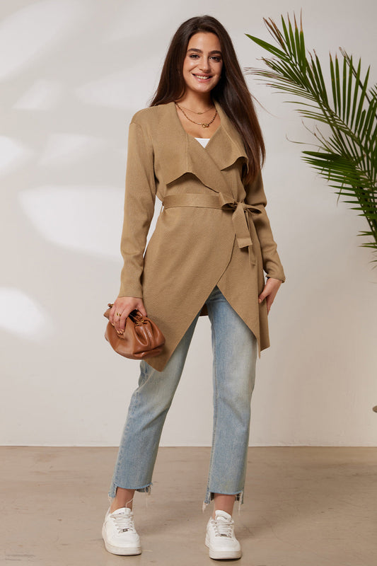 GRACE KARIN Mid-Thigh Length Cardigan Long Sleeve Irregular Lapel Sweater​Please check the measurements below and choose the right size. Size US UK DE Unit Recommended Body size Garment Bust Waist Back Length Sleeve Length S 4~6 8~10 34~36 cm 86.5~89 70~7