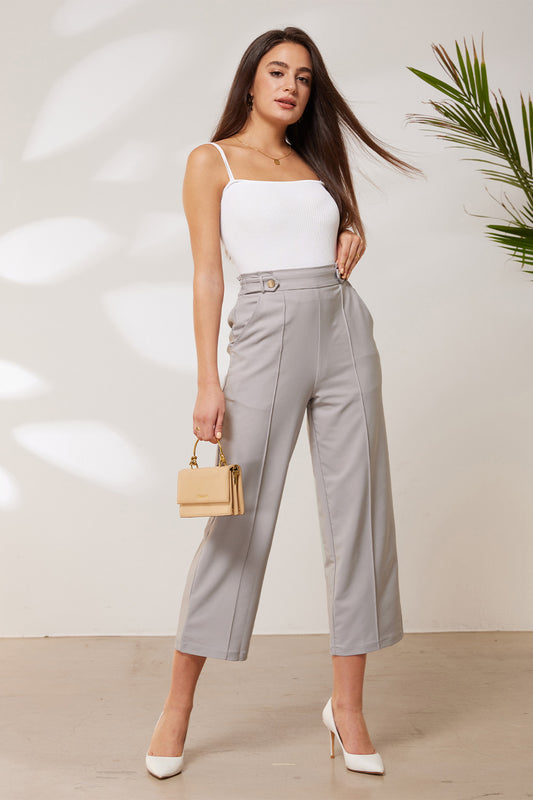 GK Women Straight Leg Pants OL Elastic High Waist Cropped Pants CaprisPlease check the measurements below and choose the right Size. Size US UK DE Unit Recommended Body size Garment Waist Hips Outseam Length Inseam Length S 4~6 8~10 32~34 cm 66~68.5 93~95