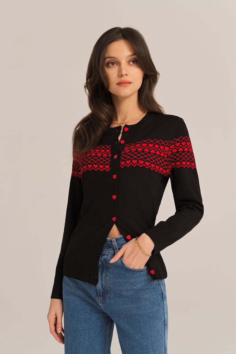 Cardigan Donna GRACE KARIN – Girocollo Con Bottoni, Elegante E Business, Per Autunno