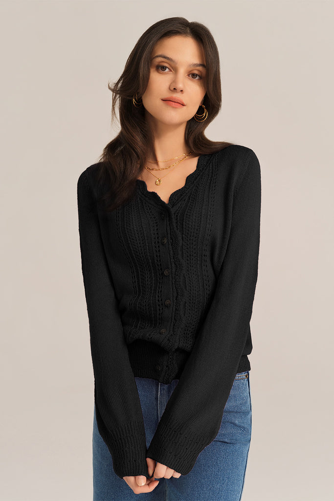 Grace Karin Classic Women's Long Sleeve Button Down Vee Neck Light Gray  Sweater Knit Cardigan(S~3XL) 