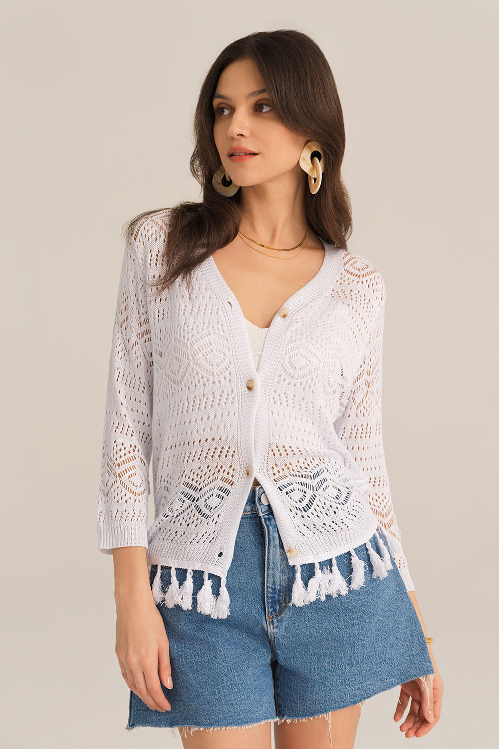Cardigan Femme Manches Longues GRACE KARIN - Tricoté Décontracté Avec Poches Pour L'hiver