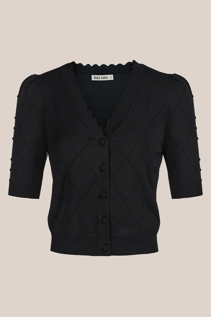 Grace Karin Classic Women's Long Sleeve Button Down Vee Neck Light Gray  Sweater Knit Cardigan(S~3XL) 